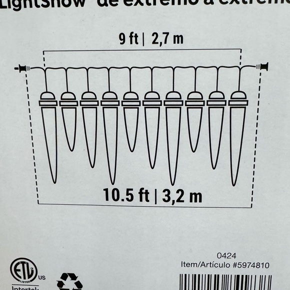 Gemmy Lightshow Shooting Star Multi-Color LED Falling Icicle Lights Set of 10 - Picture 9 of 9